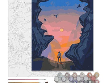 Paint by Numbers Kit, DIY Canvas Wall Art by Masha Foya, 16x20", Modern Illustration Painting Kit, Unique Creative Gift for Her/Him