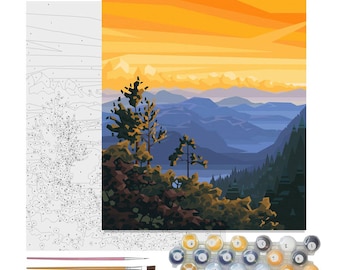 Mountain Sunrise Paint by Numbers Kit – 16x20” (40x50 cm)