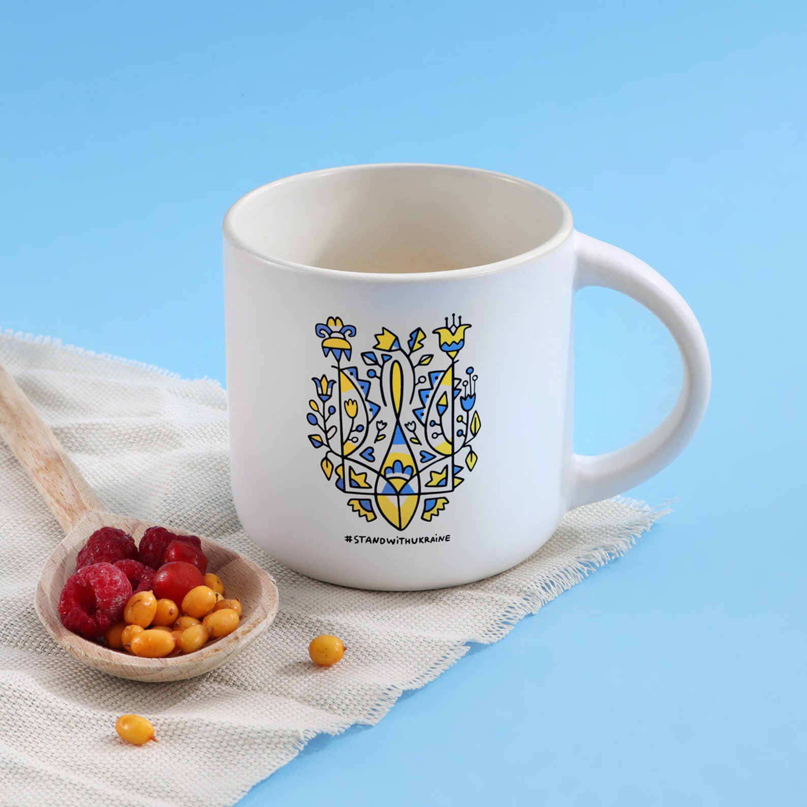 Ukrainian Mug Blue and Yellow Ceramic Mug 350 Ml Ukraine Etsy