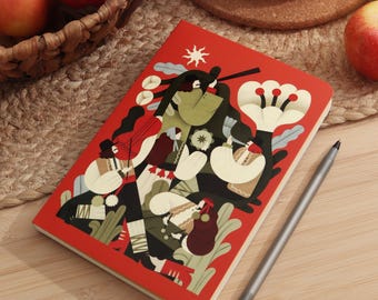 Hutsul Folk Art Notebook, Ukrainian Seller, Traditional Ethnic Illustration, Unique Cultural Gift, Notebook for School, Notebook for Women
