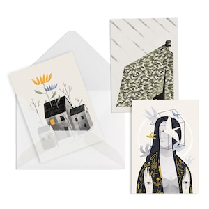 Regalo per la festa della mamma da parte della figlia Set di cartoline Arte ucraina Biglietto popolare per la festa della mamma Biglietto di ringraziamento Biglietto illustrato Estetica ucraina