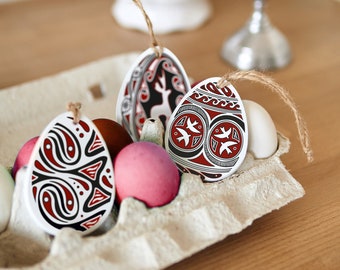 Easter Eggs wood decor, Happy Easter gifts, Wood Ornament Set, Ukraine Souvenir, Ukrainian Gift, Wood gifts, Easter decoration