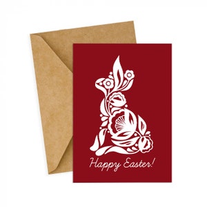 Cartolina di buona Pasqua, cartolina d'auguri del coniglietto pasquale, regalo di Pasqua, arredamento pasquale, giorno di Pasqua, Made in Ucraina