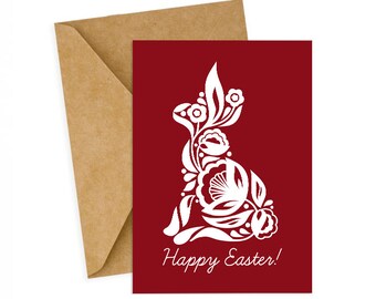 Happy Easter Postcard, Easter Bunny Greeting Card, Easter gift, Easter decor, Easter day, Made in Ukraine