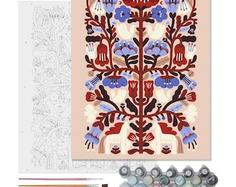 Paint by Numbers Kit, Floral DIY Canvas Painting, Nature Wall Art 16x20", Serenity Collection by Albina Kolesnichenko