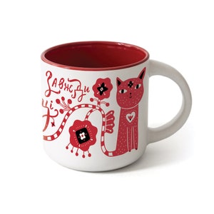 Geschenk voor Oekraïens, Keramische Mok Ethno, Oekraïense kunst, Volksstijl, Bloemenvolkskunst, Folkloreprenten, Oekraïense ornamenten, Petrykivka Kunstdruk