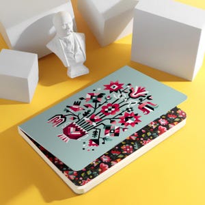 Notebook Folk Ukrainian ornaments traditional plots Soft touch notebook journal Goodnotes Ukraine painting Daily planner notebook art
