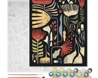 DIY Paint By Numbers Ethno, Kit for Wall Decoration - Art Inspired, Decor Gifts: Color By Numbers Painting Kit