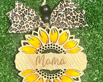 Sunflower car charm/ ornament/accessory/accessories/rear view mirror