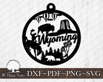 Wyoming Ornament SVG | I Love My State Svg | Digital File Download | Dxf Pdf Png Svg | Commercial Use