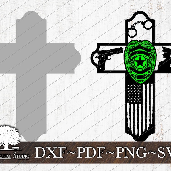 Law Enforcement Cross SVG | Police Cross Svg | Digital File Download | Dxf Pdf Png Svg | Commercial Use