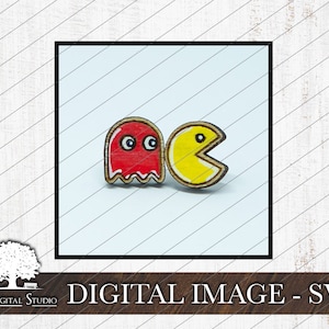 PMAN Studs Svg | VIDEO GAME Earring Svg | Game Earrings | Stud Earrings | Earring Svgs | Stud Svgs | Glowforge Studs Svg | Laser Cut Files