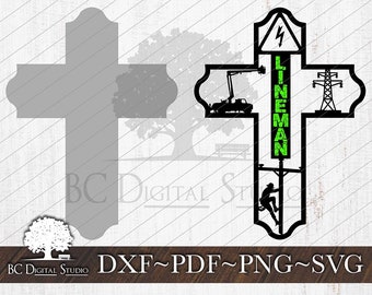 Lineman Cross SVG |  Electrician Cross SVG | Wireman Cross Svg | Digital File Download | Dxf Pdf Png Svg | Commercial Use