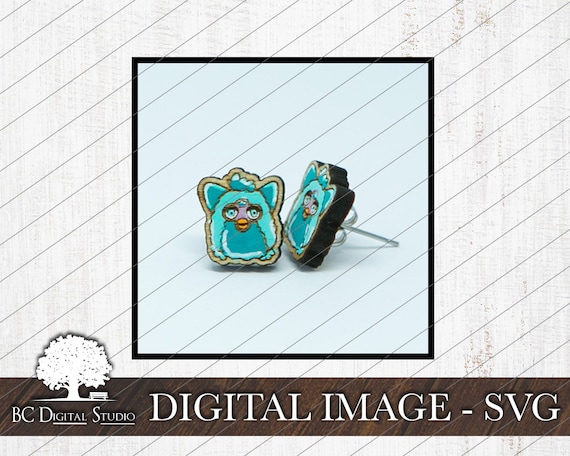 FURBY Studs SVG | 90s Earrings | 80s Earrings | 90s Gifts | Stud Earrings | Earring Svgs | Stud Svgs | Glowforge Studs Svg | Laser Cut Files