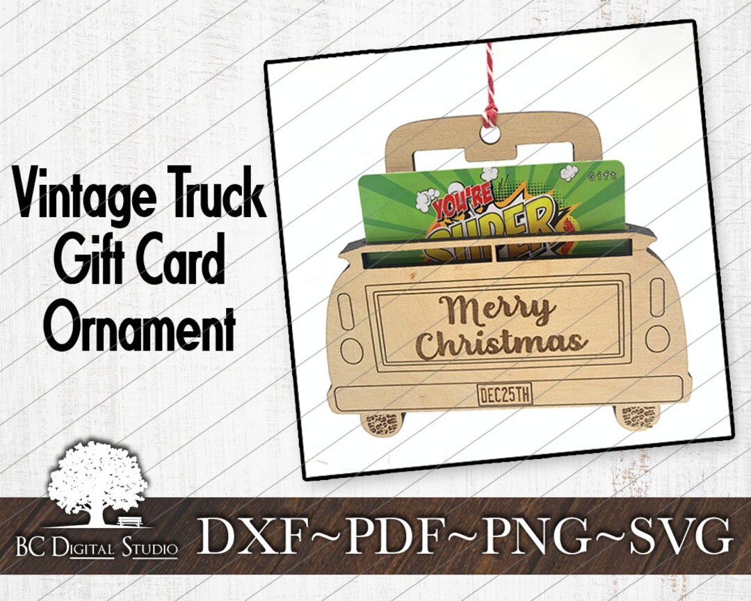 Vintage Truck Gift Card Holder SVG Gift Card Holder Svg Etsy