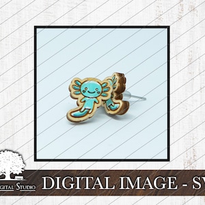 AXOLOTL Studs SVG | Axolotl Earrings | Video Game Earrings | Stud Earrings | Earring Svgs | Stud Svgs | Glowforge Studs Svg |Laser Cut Files