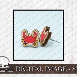 CRAB Studs SVG | Under the Sea Earrings | Ocean Earrings | Stud Earrings | Earring Svgs | Stud Svgs | Glowforge Studs Svg |Laser Cut Files