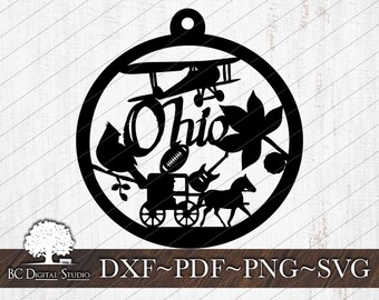 Ohio Ornament SVG | I Love My State Svg | Digital File Download | Dxf Pdf Png Svg | Commercial Use