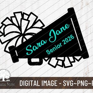 Cheer Megaphone SVG Laser Cut File | Cheerleading Senior Gift | Glowforge, xTool, Cricut, Silhouette | PNG PDF Digital Download | Megaphone