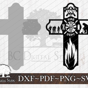Firefighter Cross SVG | Digital File Download | Dxf Pdf Png Svg | Commercial Use
