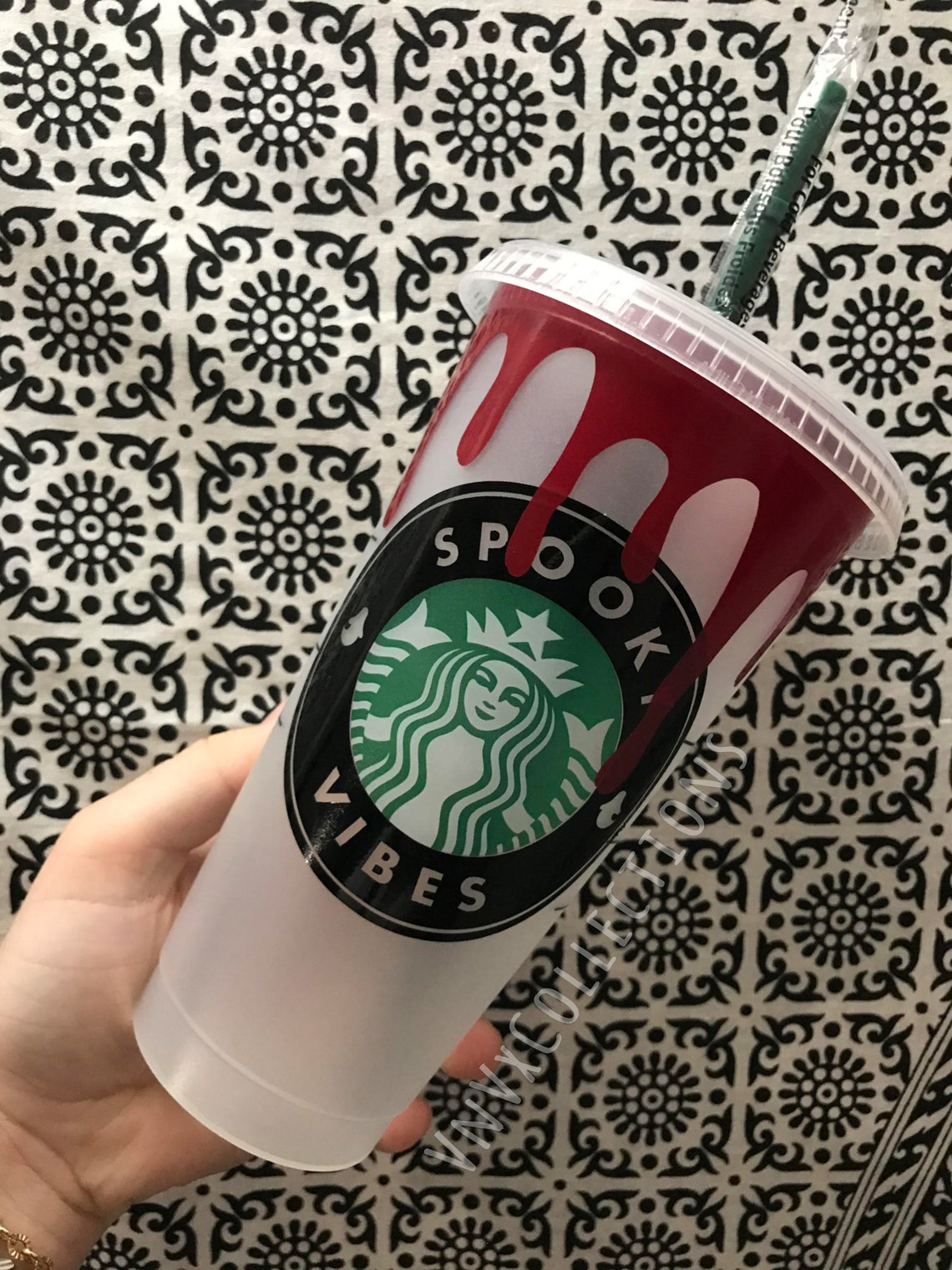 Personalized Blood Drip Starbucks Cold Cup Spooky Vibes Etsy