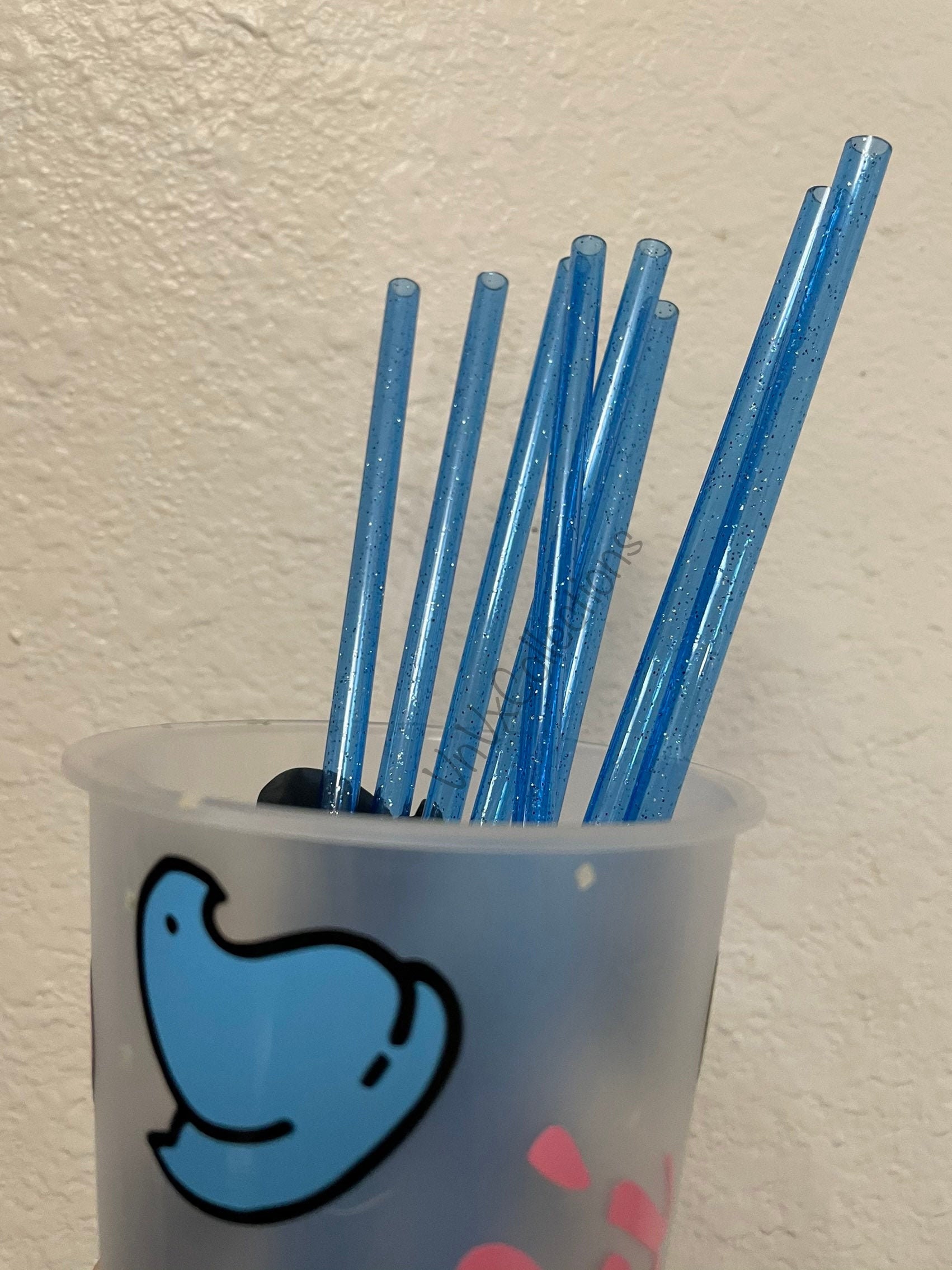 Glitter Straw Upgrades Cold Cup Straws Plastic Reusable Etsy