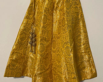 Yellow skirt/lehenga with gold brocade work