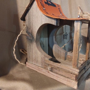 Handmade rustic cedar bird feeder