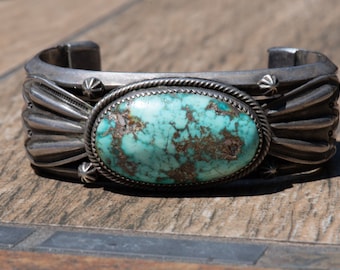 James Martin Signed Turquoise Cuff Bracelet