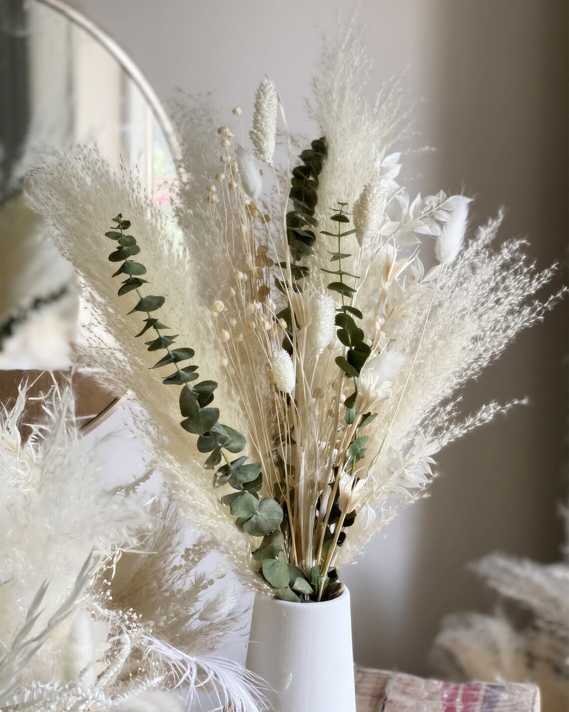 Pampas Grass and Eucalyptus greenery flower bouquet dried Etsy