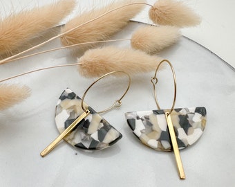 SATELLITE // Hoop earrings 18K gold plated // Unique