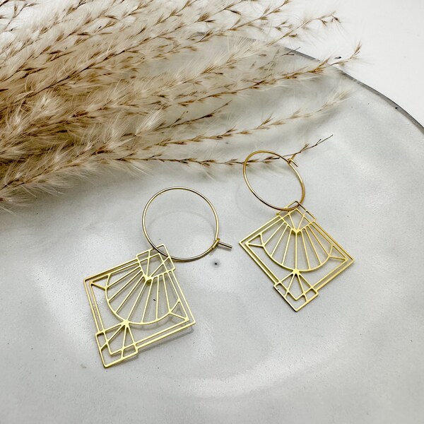 FINELINE // pair of hoop earrings // gold-plated stainless steel