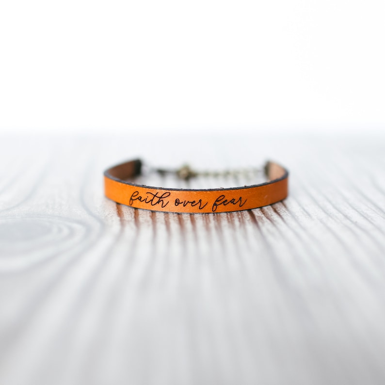 Faith Over Fear Bracelet Scripture Bracelet Gift for Her image 0