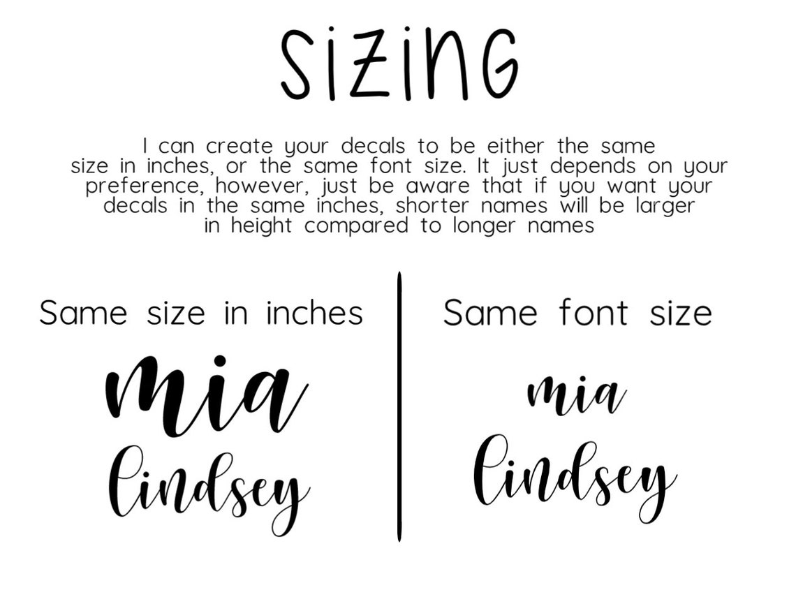Name Decals Vinyl Name Decal Vinyl Name Sticker Etsy