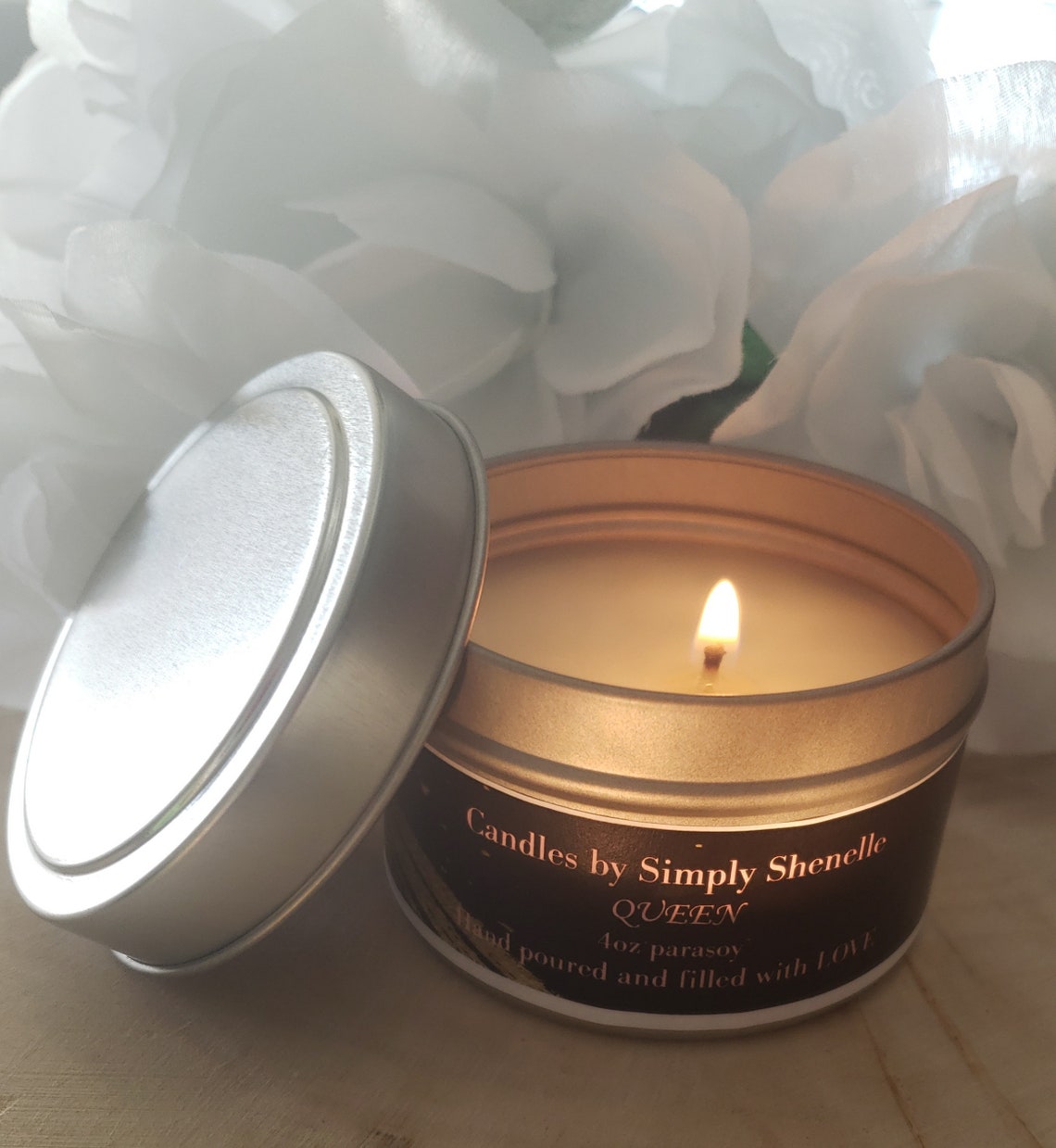 CANDLE Sample 4oz Tin Handmade Scented Parasoy Wax Etsy