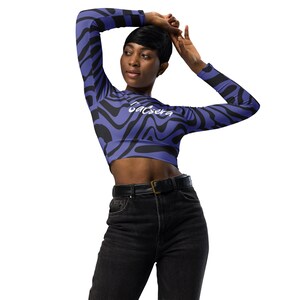 Salsa Salsera recycled long-sleeve crop top funky zebra print