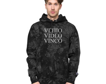 Latin phrases mottos Unisex Champion tie-dye hoodie