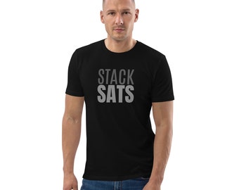 Unisex organic cotton t-shirt crypto bitcoin sats satoshis investing investment enthusiast financial interest stack sats