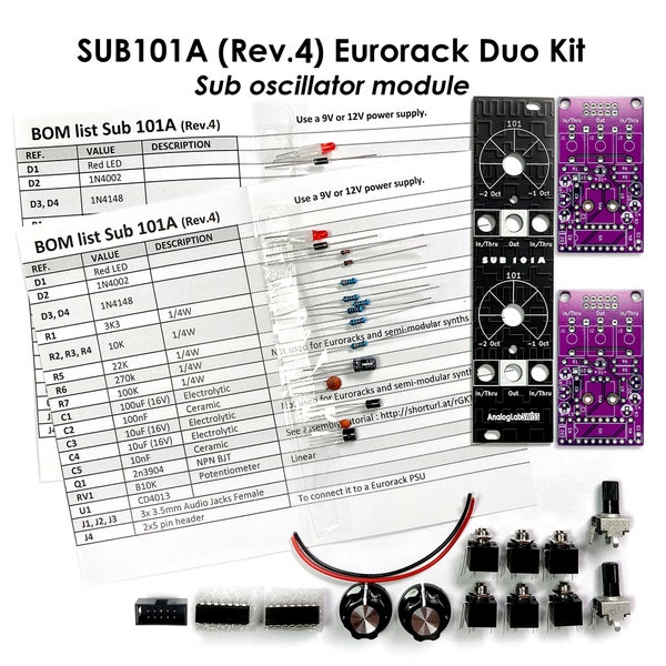 DIY SH-101 like Eurorack Sub-oscillator (SUB101A rev 1.5)