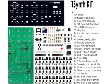DIY 12 notes polyphonic ElectroTechnique TSynth V1.3 : PCB + panel + parts (without enclosure & Teensy)