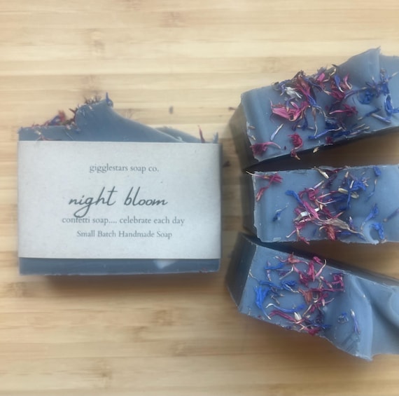 Night Bloom Cold Process Handmade Gentle Moisturizing Soap | Activated Charcoal and honey  Shea Butters | Small Batch