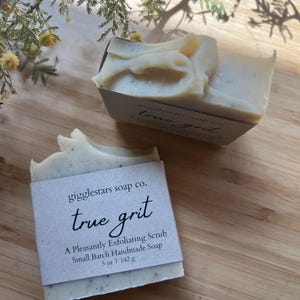 True Grit | Essential Oil Scrubby Gardeners & Mechanics Handmade Cold Process Botanical Exfoliating Soap | Vegan | Moisturizing Natural Clay