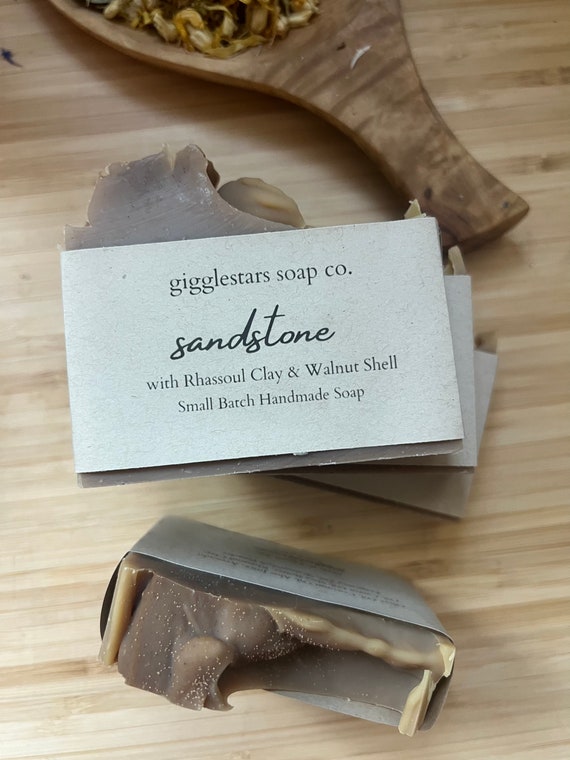 Sandstone Cold Process Soap  | Sensitive Skin | Dry Skin | Light Exfoliation | Alluring | Vegan | Rhassoul Clay | Unisex