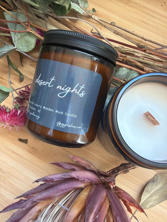 Desert Nights Coconut Soy Wax Bergamot Lemon Petitgran , 8 oz, crisp and grounding