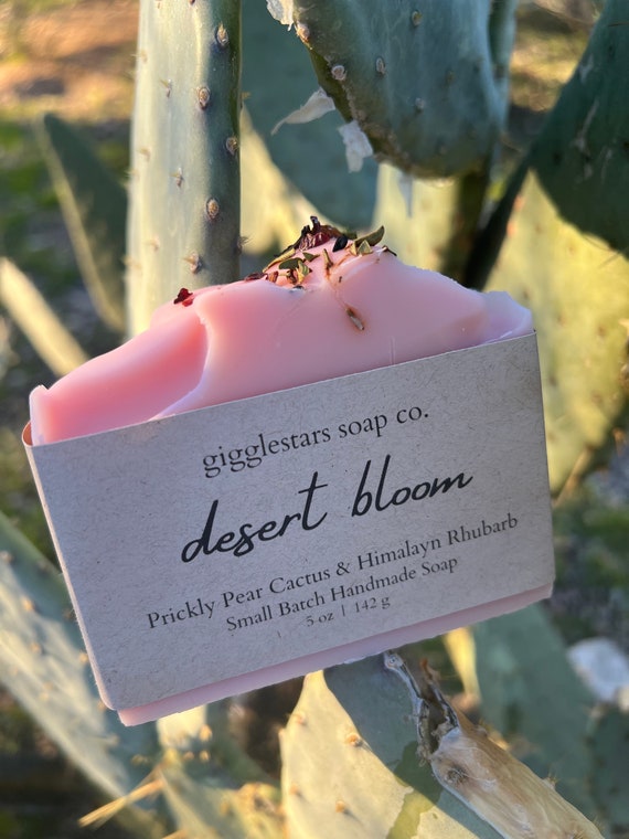 Desert Bloom Nopal Prickly Pear Cactus Cold Process Essential Oil Soap | Moisturizing | Gentle Cleansing Hand Made Soap | Desert Aloe