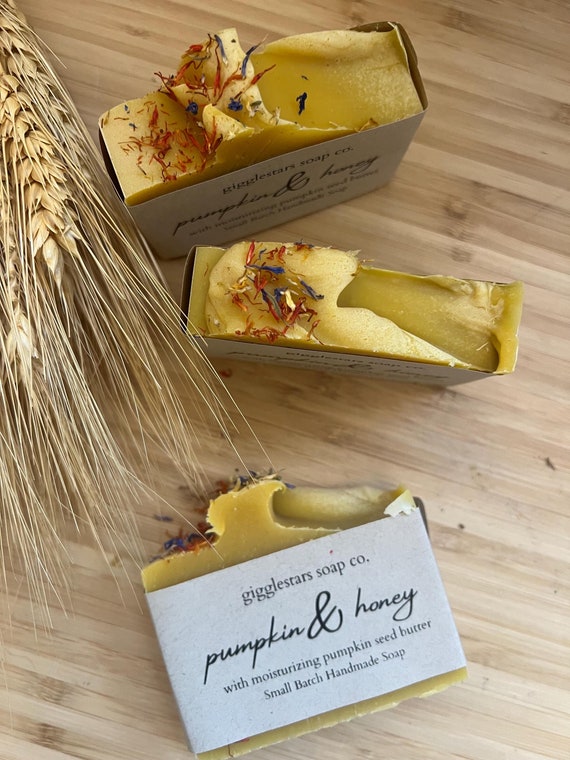 Pumpkin Cinnamon & Honey Cold Process Artisan Soap | Fall Limited Edition | Palm Free | Moisturizing | Handmade Small Batch