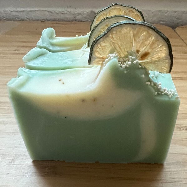 Mint Mojito  | Handmade Lime Mint Essential Oils Natural Soap | Sensitive Skin Soothing Detoxifying Skin Care  | VEGAN | Cruelty Free |