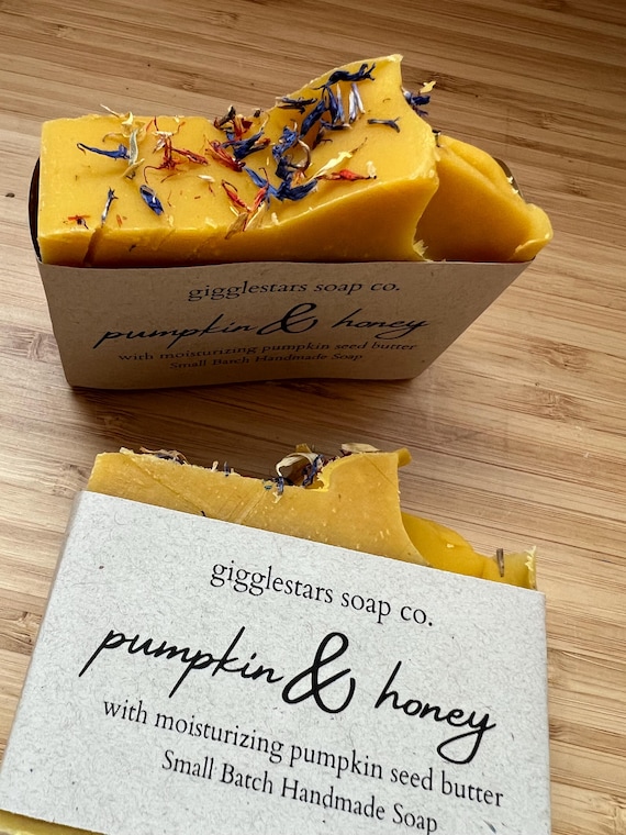 Pumpkin Cinnamon & Honey Cold Process Artisan Soap | Fall Limited Edition | Palm Free | Moisturizing | Handmade Small Batch