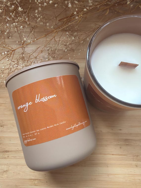 Orange Blossom Candle | Coconut Soy Wax, Wooden Wick (8 oz.)
