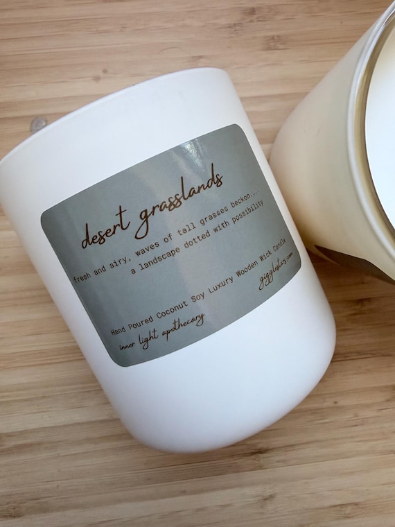 Desert Grasslands Bergamot Vetiver Candle – Apricot Soy Wax Wooden Wick